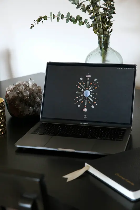 Blue Lace Agate Crystal Grid Desktop